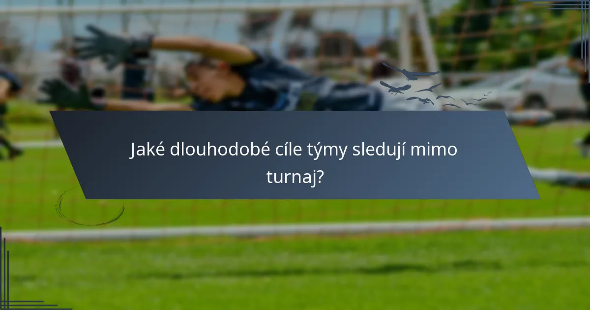Jaké dlouhodobé cíle týmy sledují mimo turnaj?