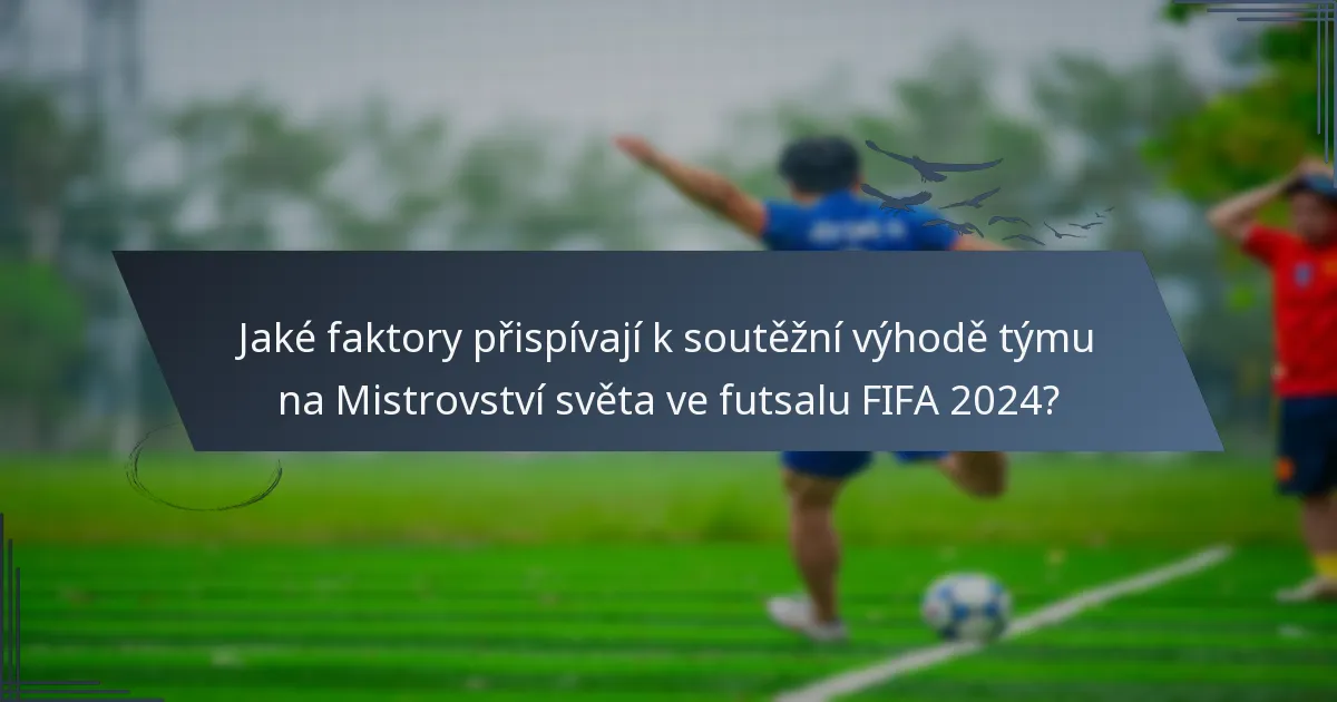 Jaké faktory přispívají k soutěžní výhodě týmu na Mistrovství světa ve futsalu FIFA 2024?