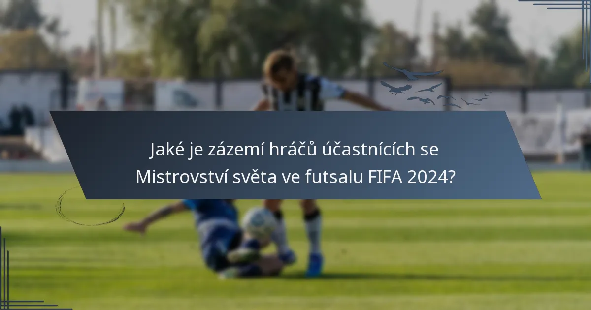 Jaké je zázemí hráčů účastnících se Mistrovství světa ve futsalu FIFA 2024?