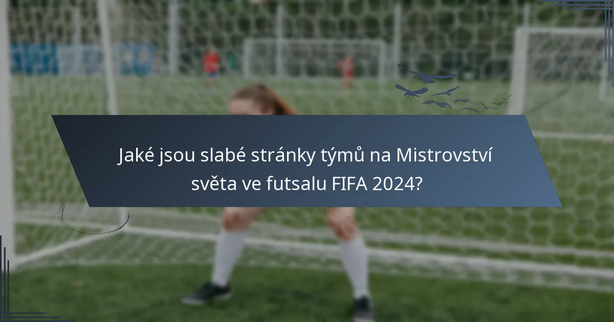 Jaké jsou slabé stránky týmů na Mistrovství světa ve futsalu FIFA 2024?