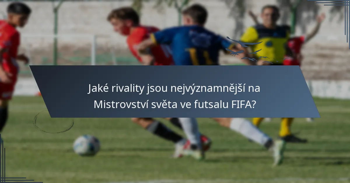 Jaké rivality jsou nejvýznamnější na Mistrovství světa ve futsalu FIFA?