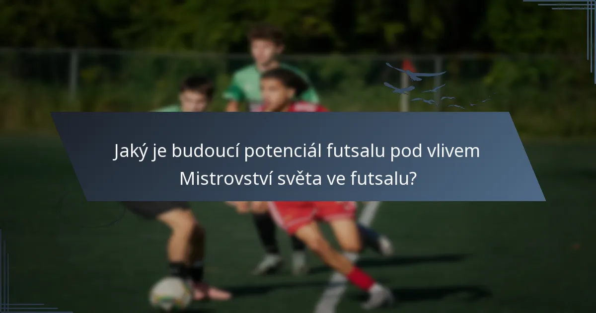 Jaký je budoucí potenciál futsalu pod vlivem Mistrovství světa ve futsalu?