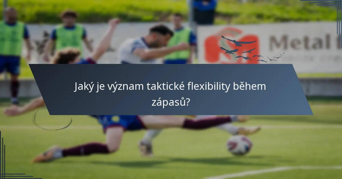 Jaký je význam taktické flexibility během zápasů?