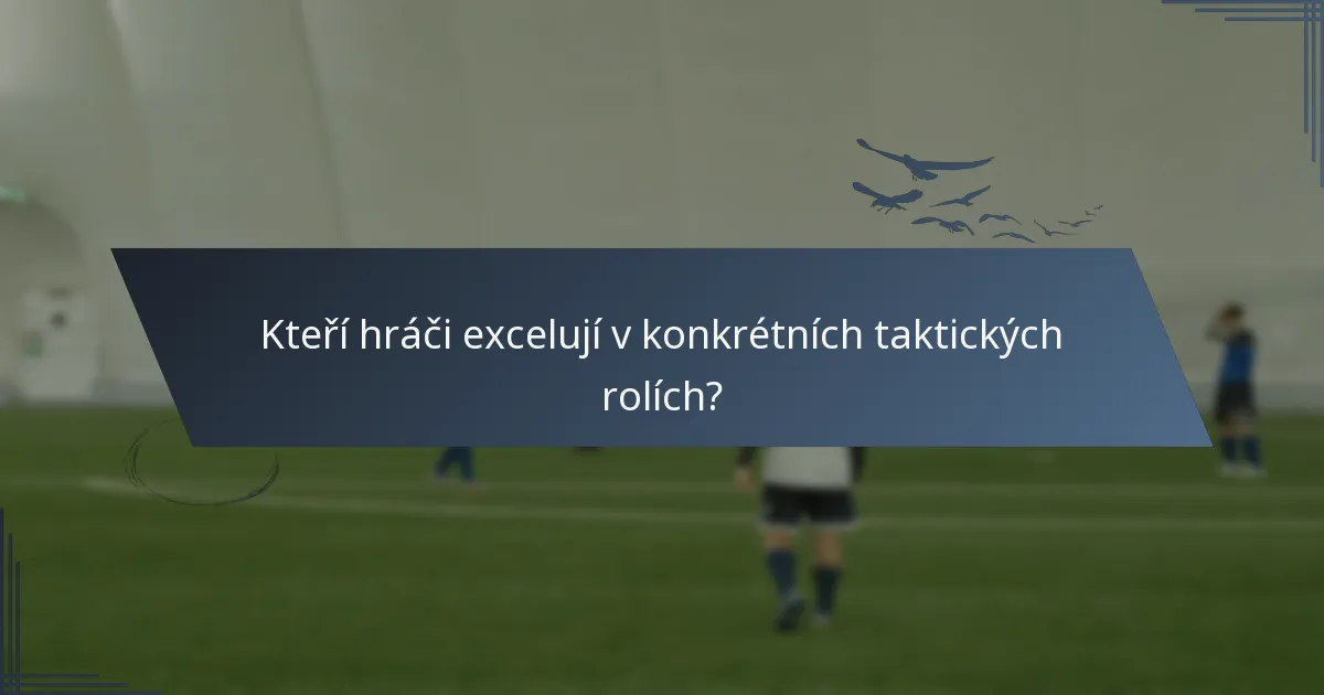 Kteří hráči excelují v konkrétních taktických rolích?
