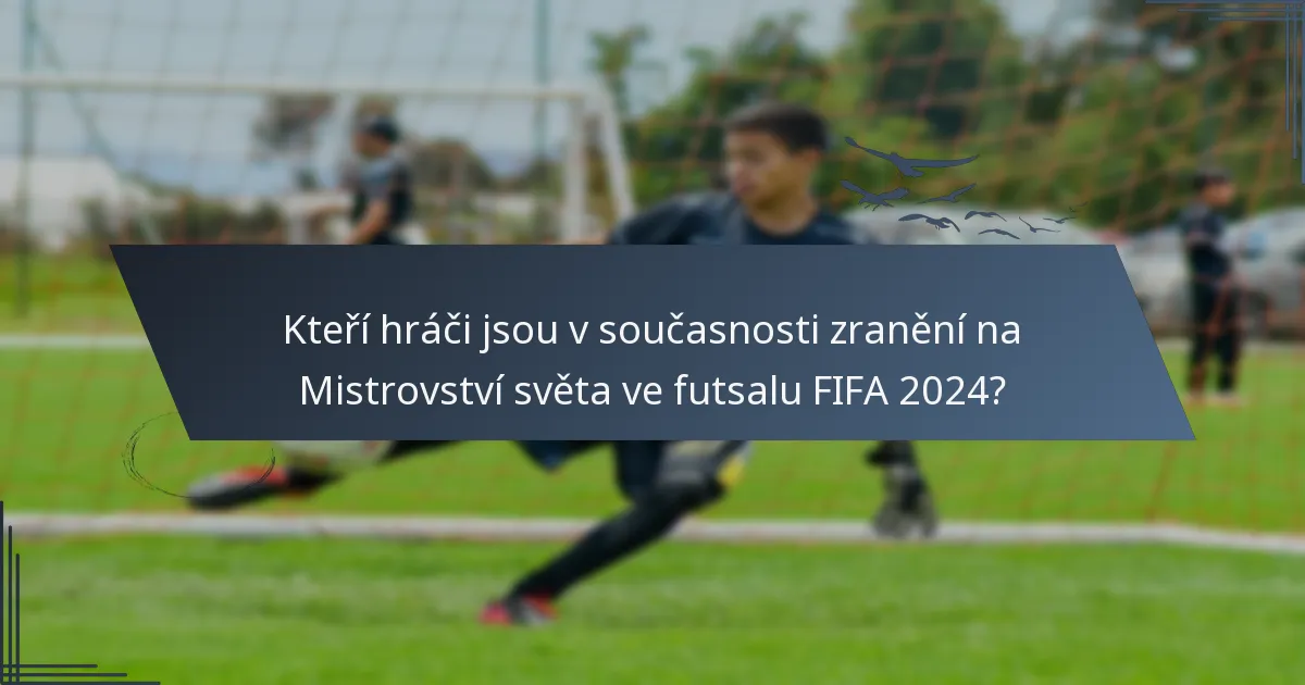 Kteří hráči jsou v současnosti zranění na Mistrovství světa ve futsalu FIFA 2024?